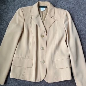 Tan Harve Bernard fitted suit jacket.